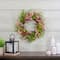 Northlight; 21" Pink Spring Floral Foliage & Berry Twig Wreath; Category:Spring Floral Wreaths; Image:3